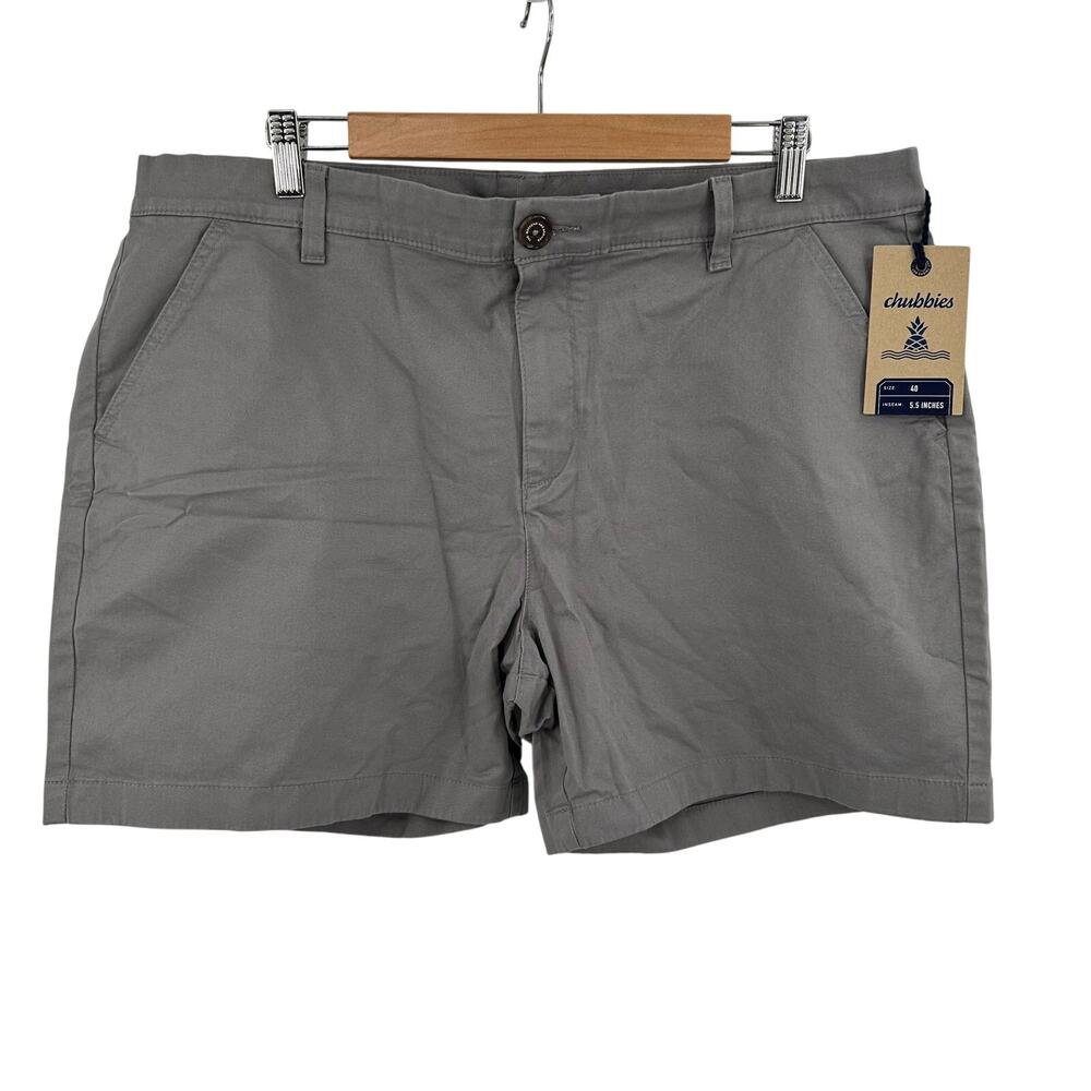 Chubbies The Silver Linings Flat Front Stretch Twill Shorts in gray Size 40